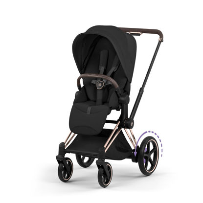 Εικόνα της Καρότσι Cybex e-Priam 5 Style– Frame Rosegold – Seat Pack Sepia Black