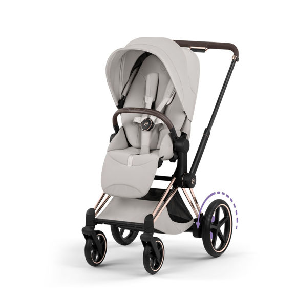 Εικόνα της Καρότσι Cybex e-Priam 5 Style – Frame Rosegold – Seat Pack City Grey
