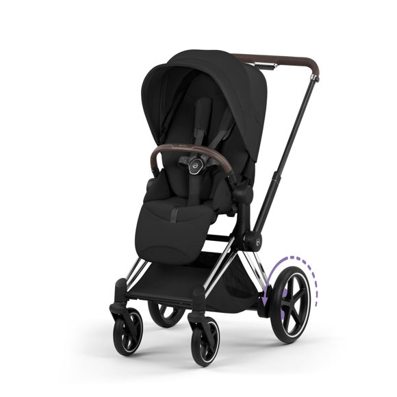 Εικόνα της Καρότσι Cybex e-Priam 5 Style – Frame Chrome With Brown Details – Seat Pack Sepia Black