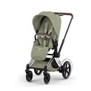 Εικόνα της Καρότσι Cybex e-Priam 5 Style – Frame Chrome With Brown Details – Seat Pack Sage Green