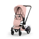 Εικόνα της Καρότσι Cybex e-Priam 5 Style – Frame Chrome With Brown Details – Seat Pack Peach Pink