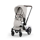 Εικόνα της Καρότσι Cybex e-Priam 5 Style  – Frame Chrome With Brown Details – Seat Pack City Grey