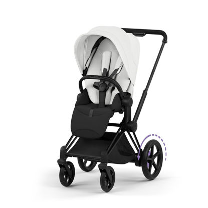 Εικόνα της Καρότσι Cybex e-Priam 5 Style – Frame Matt Black – Seat Pack Off White