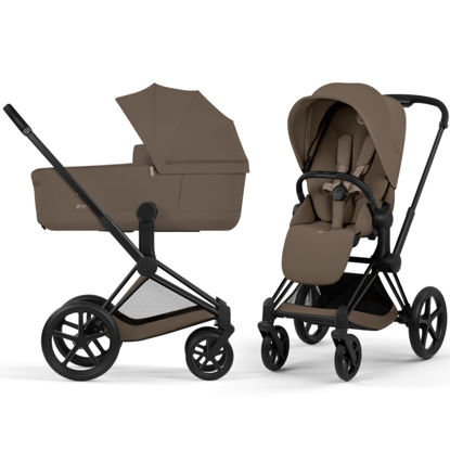 Εικόνα της Cybex Priam 5 Comfort  2 σε 1 Καρότσι και πτυσσόμεννο πορτ μπεμπέ – Frame Matt Black – Seat Coconut Brown