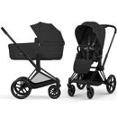 Εικόνα της Cybex Priam 5 Comfort Καρότσι και πτυσσόμενο πορτ μπμπέ 2 σε 1– Frame Matt Black – Seat Sepia Black