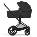 Εικόνα της Cybex Priam 5 Comfort Καρότσι και πτυσσόμενο πορτ μπμπέ 2 σε 1– Frame Matt Black – Seat Sepia Black