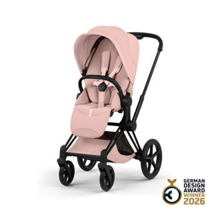 Εικόνα της Cybex Priam 5 Καρότσι– Frame Matt Black – Seat Pack Peach Pink