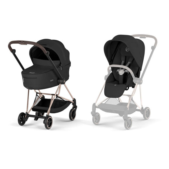 Εικόνα της Cybex Mios Comfort Σύστημα Μεταφοράς 2-Σε-1 Με Πτυσσόμενο Πορτ Μπεμπέ Sepia Black- Frame Rosegold