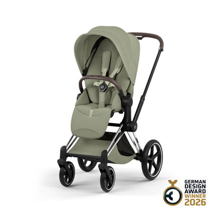 Εικόνα της Cybex Priam 5 Style Καρότσι – Frame Chrome With Brown Details – Seat Pack Sage Green