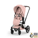 Εικόνα της Cybex Priam 5 Style Καρότσι – Frame Chrome With Brown Details – Seat Pack Peach Pink