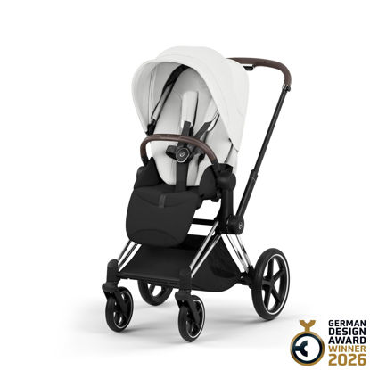 Εικόνα της Cybex Priam 5 Style Καρότσι – Frame Chrome With Brown Details – Seat Pack Off White