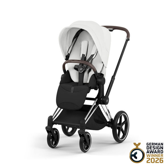 Εικόνα της Cybex Priam 5 Style Καρότσι – Frame Chrome With Brown Details – Seat Pack Off White