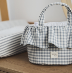 Εικόνα της Καλάθι Οργάνωσης Praline Vichy Matcha 22x16x22 εκ.