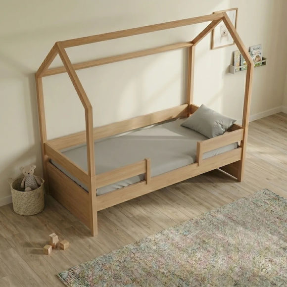 Εικόνα της Casakids Kiddy Natural Παιδικό Κρεβάτι Montessori 3 σε 1 με Αφαιρούμενη Σκεπή