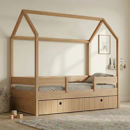 Εικόνα της Casakids Kiddy Natural Παιδικό Κρεβάτι Montessori 3 σε 1 με Αφαιρούμενη Σκεπή