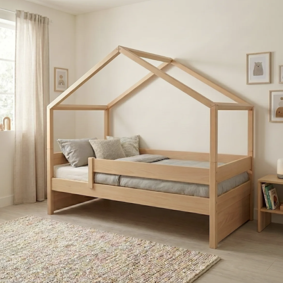 Εικόνα της Casakids Dreamy Natural Κρεβάτι 3-Σε-1 Μονό Για 2 Διαστάσεις Στρωμάτων
