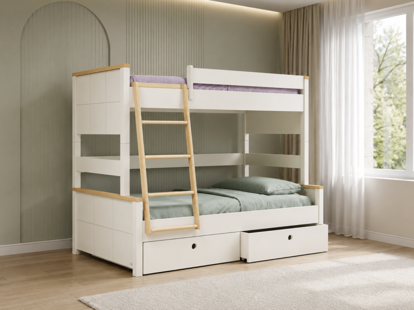 Εικόνα της CasaKids Mode Διαιρούμενη Κουκέτα 90/110 με Μεγαλύτερο Κάτω Κρεβάτι