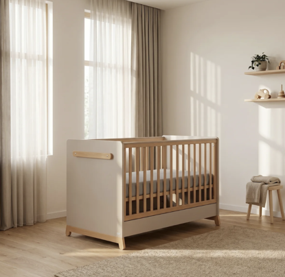 Εικόνα της Casababy Palmer Εκρού Βρεφικό Κρεβάτι Μετατρεπόμενο Σε Προεφηβικό