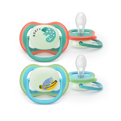 Εικόνα της Philips Avent Ultra Air Nighttime Σετ Σιλικονούχες Πιπίλες 2 τμχ Για 6-18 Μηνών Jungle Blue
