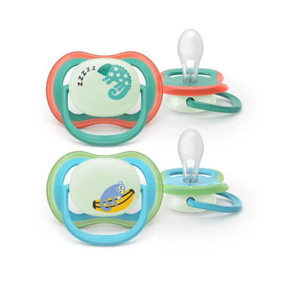 Εικόνα της Philips Avent Ultra Air Nighttime Σετ Σιλικονούχες Πιπίλες 2 τμχ Για 6-18 Μηνών Jungle Blue