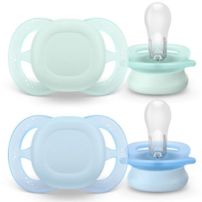 Εικόνα της Philips Avent Ultra Start Σετ Σιλικονούχες Πιπίλες Για 0-2 Μηνών Light Green / Light Blue