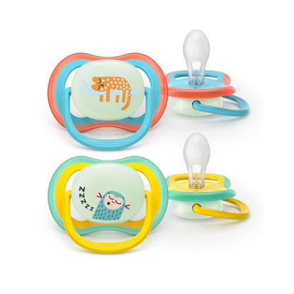Εικόνα της Philips Avent Ultra Air Nighttime Σετ Σιλικονούχες Πιπίλες 2 τμχ Για 18+ Μηνών Jungle Blue