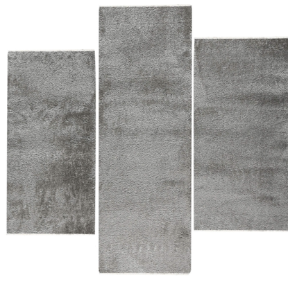 Εικόνα της Σετ Κρεβατοκάμαρας (Σετ 3τμχ) Satin Shaggy Dark Grey