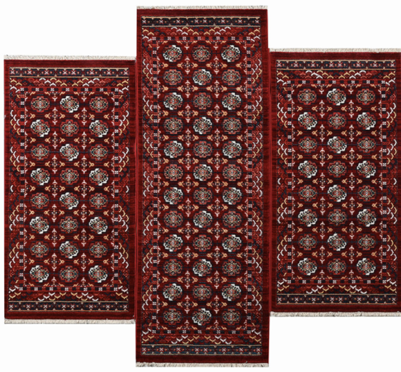 Εικόνα της Σετ Κρεβατοκάμαρας (3τμχ) Kazak Oriental 865 Bordo