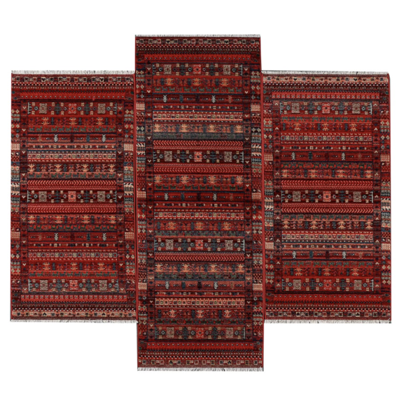Εικόνα της Σετ Κρεβατοκάμαρας (3τμχ) Kazak Oriental 722 Bordo Rose