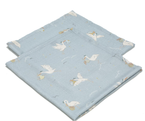Εικόνα της 2 Pack Bamboo Μικρές Μουσελίνες Bebe Mignon Blue