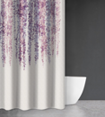 Εικόνα της Κουρτίνα Μπάνιου Abstract Des 115 Purple με Κρίκους 180x200 Saint Clair