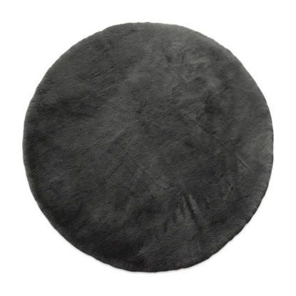 Εικόνα της Γούνινο Στρογγυλό Χαλί New Plan Puffy FC7A Dark Grey Φ160