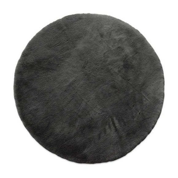 Εικόνα της Γούνινο Στρογγυλό Χαλί New Plan Puffy FC7A Dark Grey Φ160