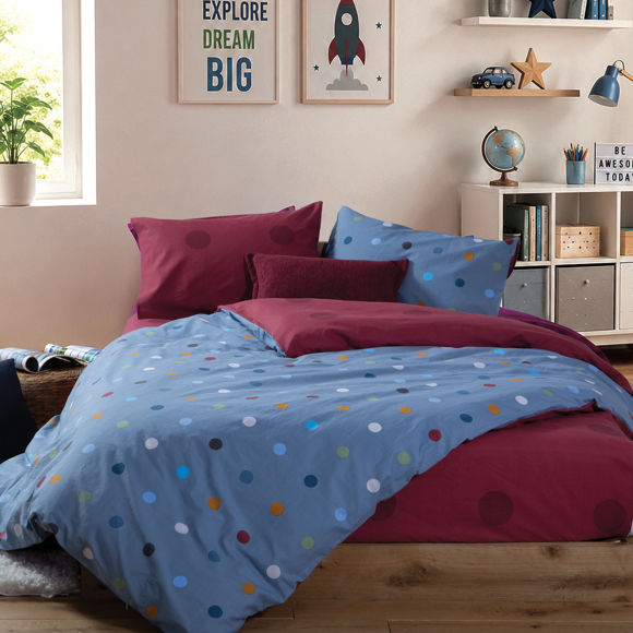 Εικόνα της Σετ Σεντόνια Παιδικά Μονά Dots Blue 170x260