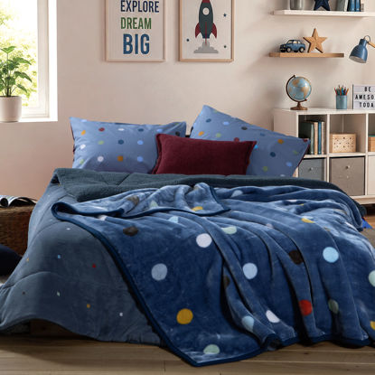 Εικόνα της Κουβέρτα Παιδική Dots Blue 160x220