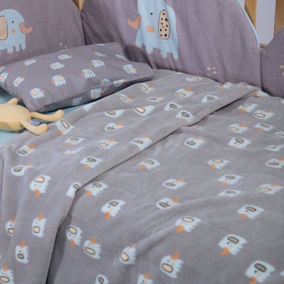 Εικόνα της Κουβέρτα Fleece Βρεφική Αγκαλιάς Elephants 26 75x110