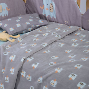 Εικόνα της Κουβέρτα Fleece Βρεφική Κούνιας Elephants 110x150