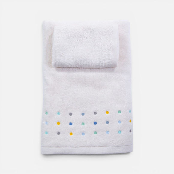 Εικόνα της Σετ Πετσέτες Βρεφικές 2τεμ. Dots Ecru/Blue