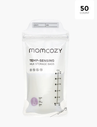 Εικόνα της Momcozy Σακουλάκια Αποθήκευσης Μητρικού Γάλακτος 180ml 50τμχ