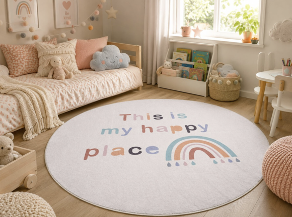 Εικόνα της Παιδικό Στρογγυλό Χαλί (Φ160) Polcarpet Kiddo Happy Place
